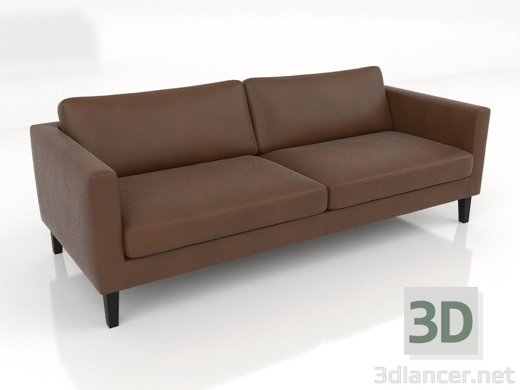 3d model 3-seater sofa (leather) - preview