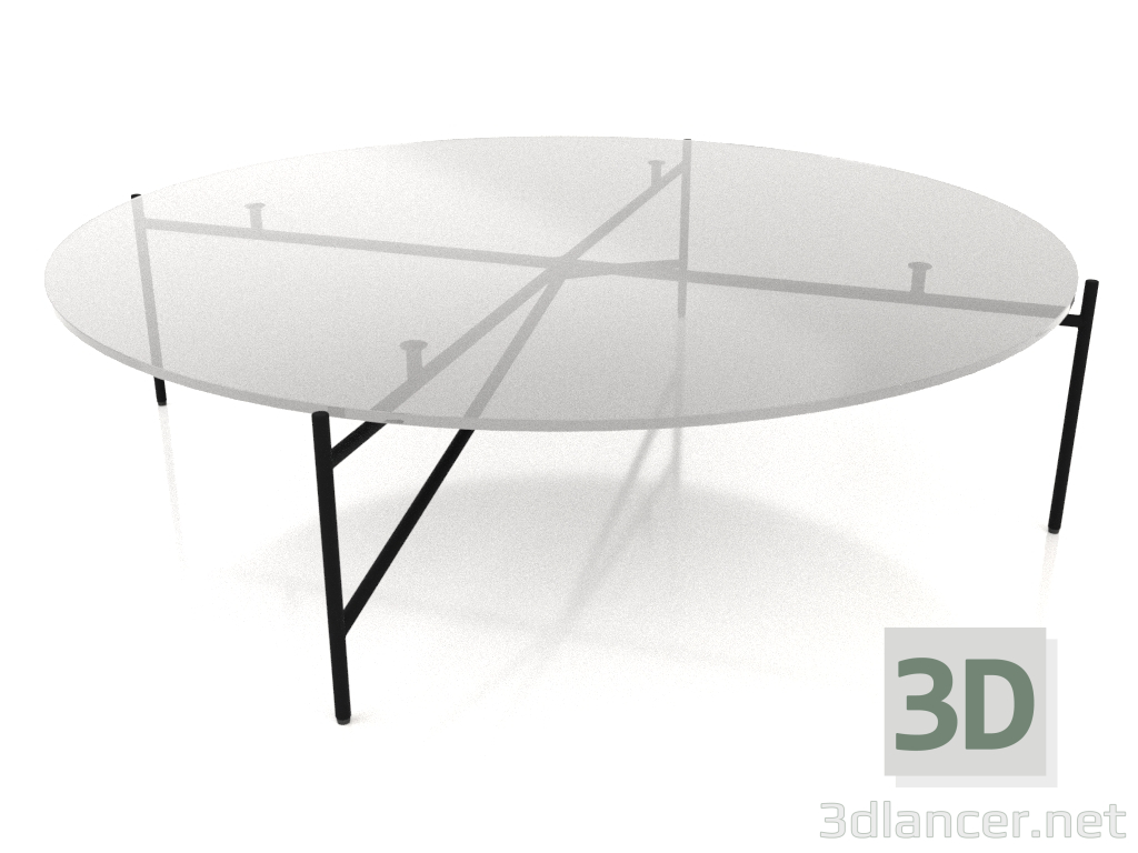 3d model Una mesa baja d120 con tapa de cristal. - vista previa