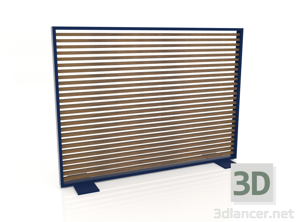 Modelo 3d Divisória em madeira artificial e alumínio 150x110 (Teca, Azul noite) - preview