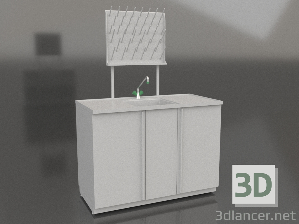 3D Modell Labor-Chemikalienspüle LK-1200 SMS-PV - Vorschau 3D Modell Labor-Chemikalienspüle LK-1200 SMS-PV - Vorschau