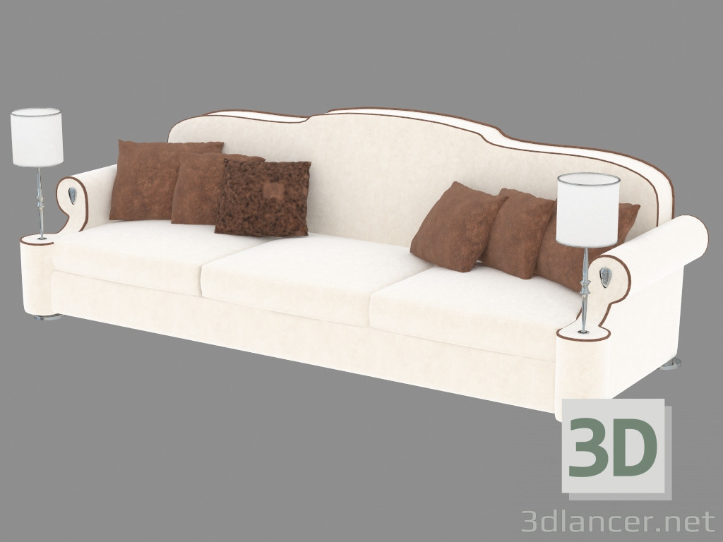 3D Modell Sofa im Stil der Art Deco Diplomate - Vorschau