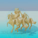 3D modeli Anıt üç atlar - önizleme