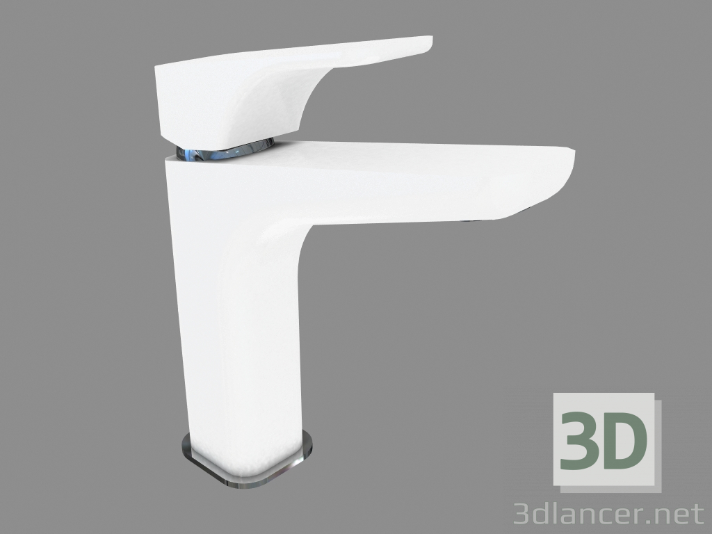 3d model Grifo de lavabo con carcasa elevada - Hiacynt blanco cromo (BQH W21K) - vista previa
