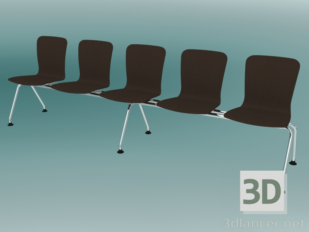 3d model Bench five-seater (K13L5) - preview