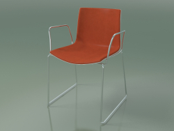 Stuhl 0468 (auf Schienen mit Armlehnen, mit Frontverkleidung, Polypropylen PO00101)