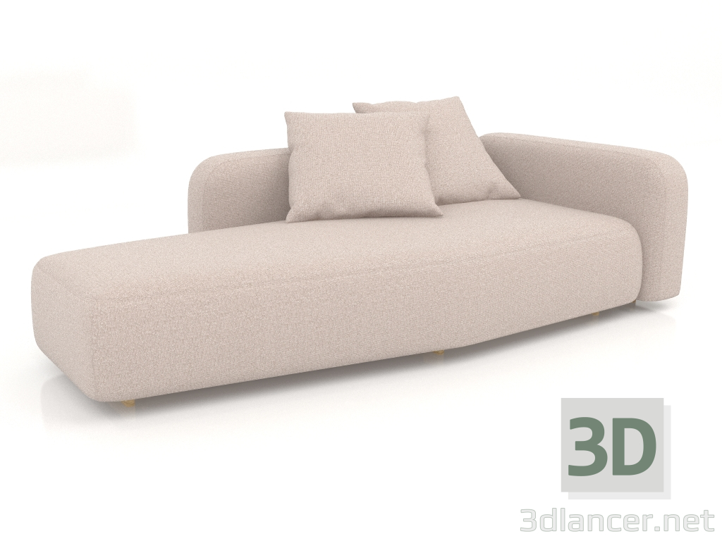 3D Modell Modulares Sofa, Abschnitt 1 rechts - Vorschau