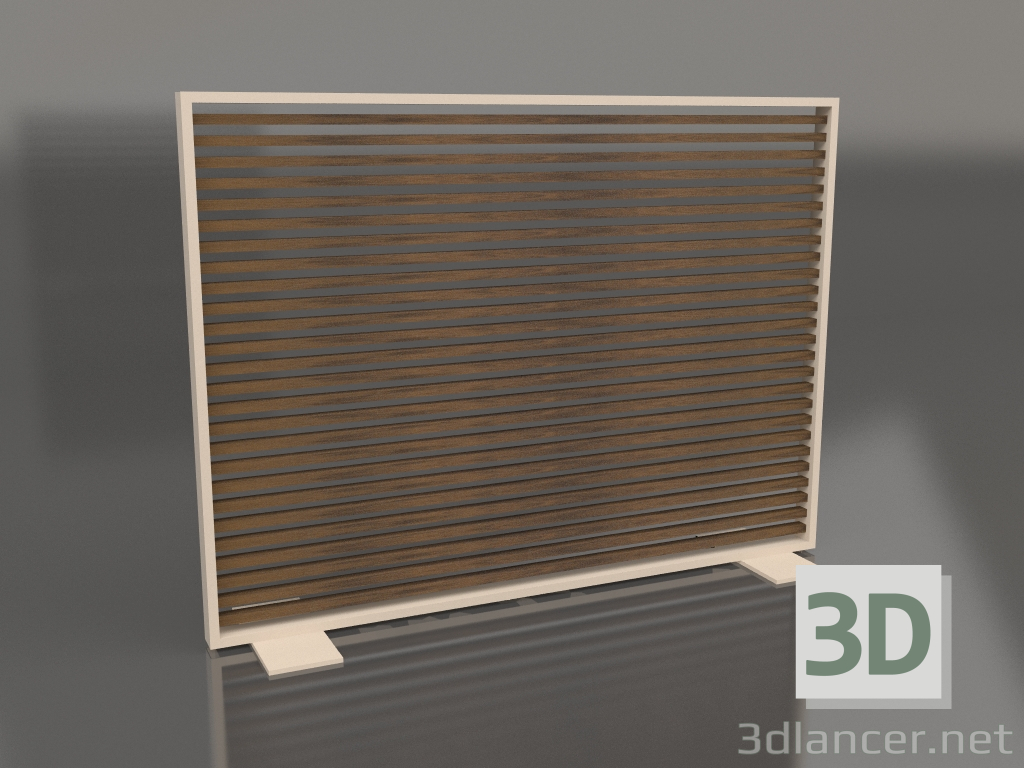 3D Modell Trennwand aus Kunstholz und Aluminium 150x110 (Teak, Sand) - Vorschau