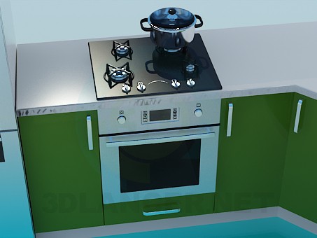 3d model Kitchen set - preview 3d model Kitchen set - preview