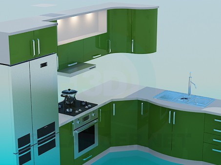 3d model Kitchen set - preview 3d model Kitchen set - preview