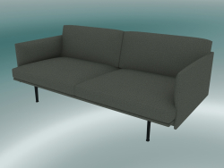 Double sofa Outline (Fiord 961, Black)