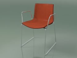 Stuhl 0468 (auf Schienen mit Armlehnen, mit Frontverkleidung, Polypropylen PO00109)