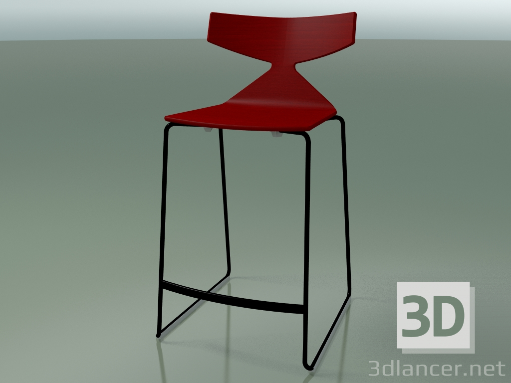 3D Modell Stapelbarer Barhocker 3703 (Rot, V39) - Vorschau