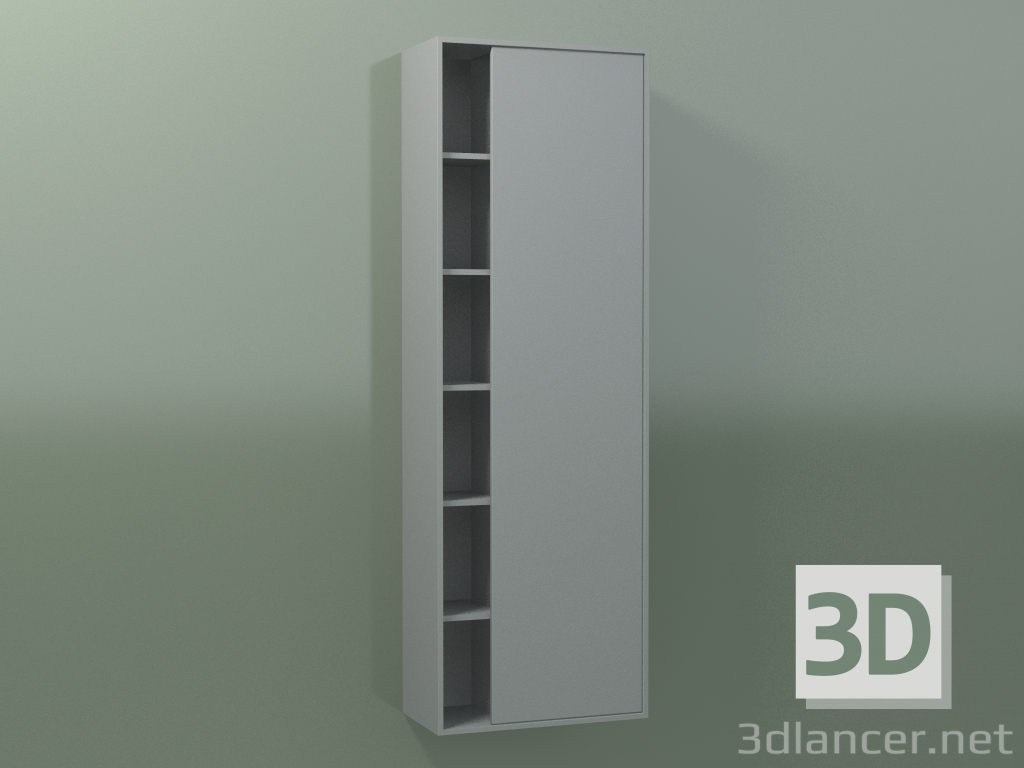 3D modeli 1 sağ kapılı duvar dolabı (8CUCECD01, Silver Grey C35, L 48, P 24, H 144 cm) - önizleme