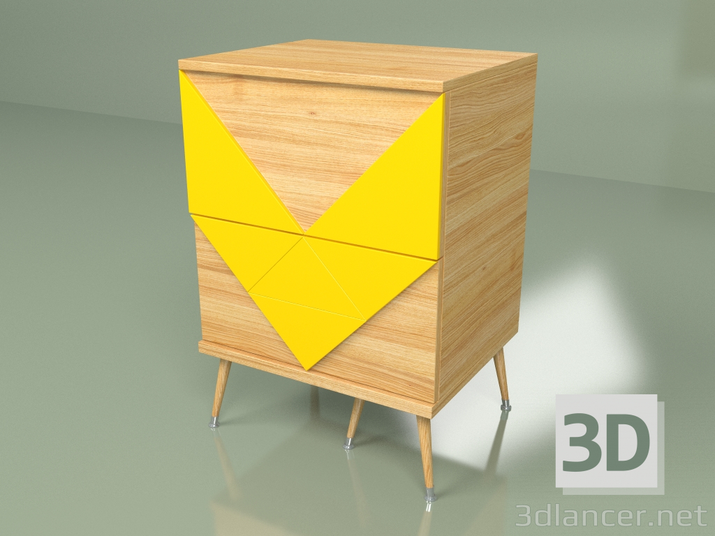 3D Modell Nachttisch Woo Twins (gelb-senf) - Vorschau