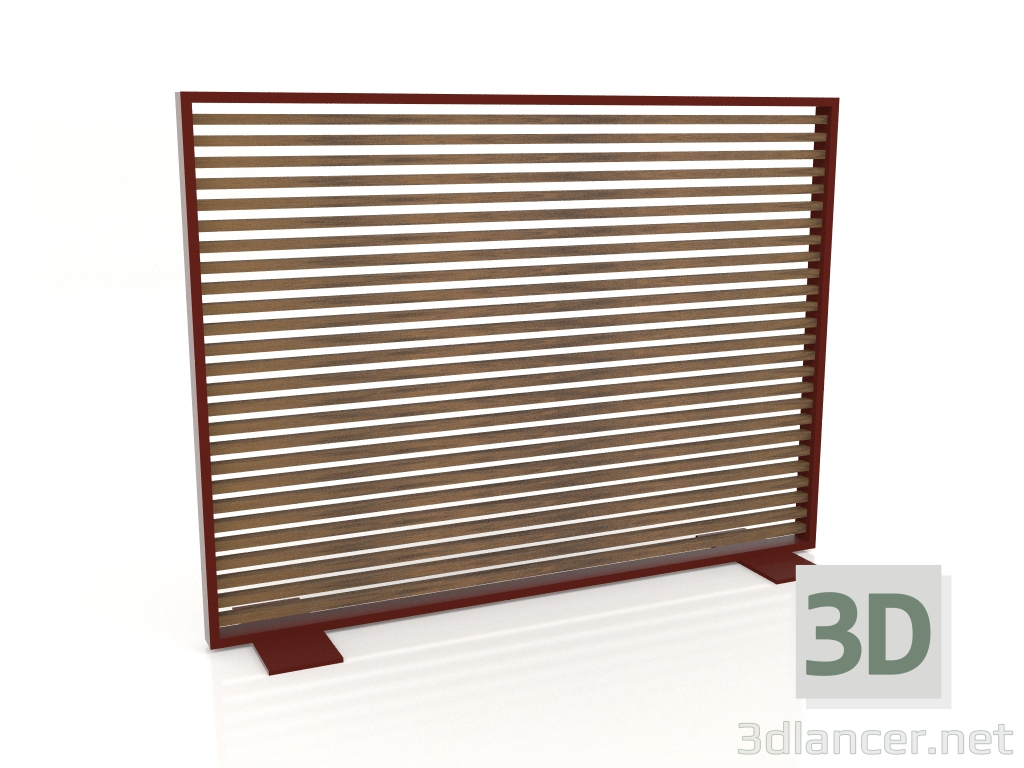 Modelo 3d Divisória em madeira artificial e alumínio 150x110 (Teca, Vinho Tinto) - preview