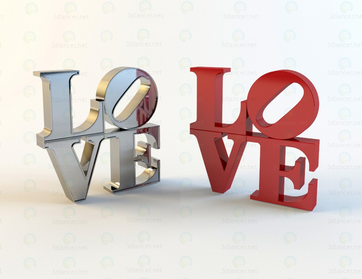 modèle 3D Lettres LOVE - preview