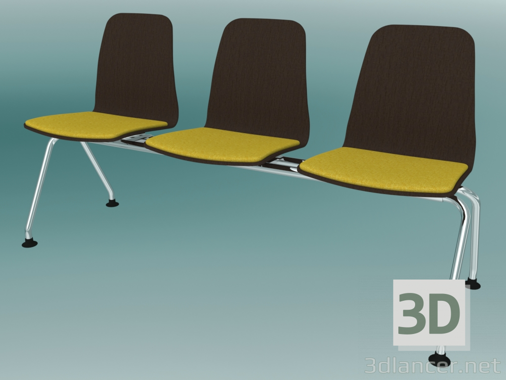 3d model Triple bench (K21L3) - preview