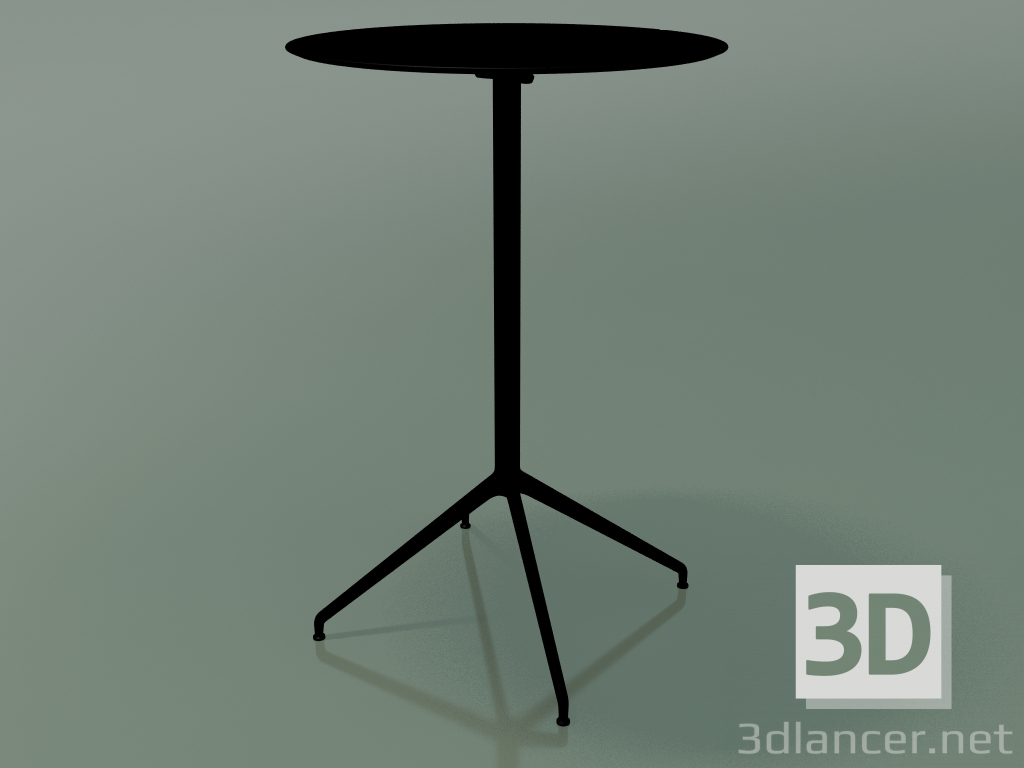 modello 3D Tavolo rotondo 5751 (H 103.5 - Ø69 cm, aperto, Nero, V39) - anteprima