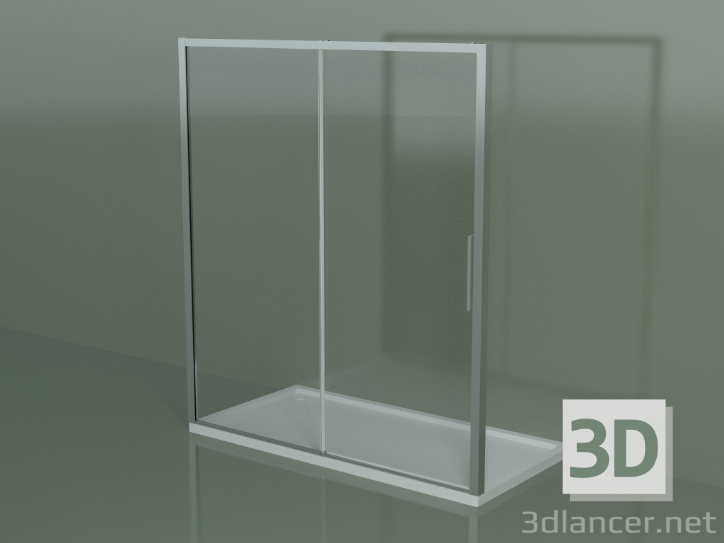 modello 3D Box doccia scorrevole ZN 180, per piatto doccia in nicchia - anteprima