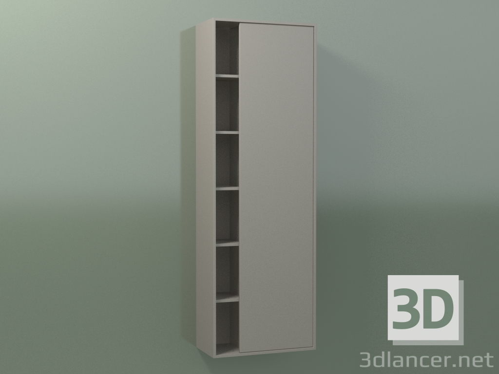 3d model Armario de pared con 1 puerta derecha (8CUCECD01, Clay C37, L 48, P 24, H 144 cm) - vista previa