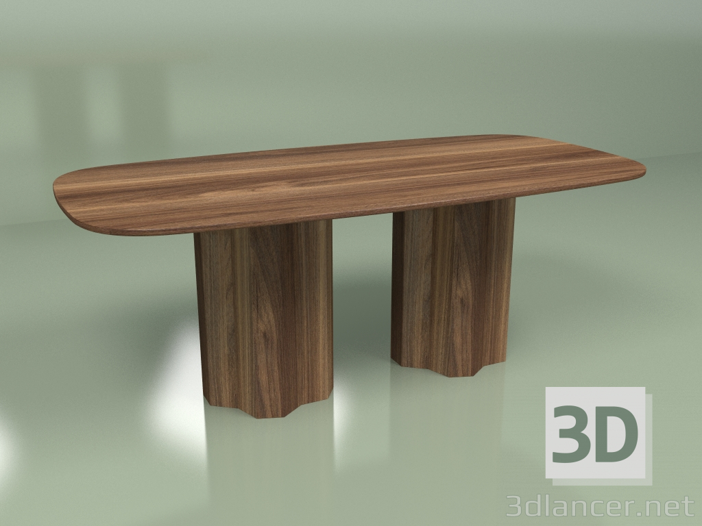 modèle 3D Table à manger ovale Trape Nut - preview