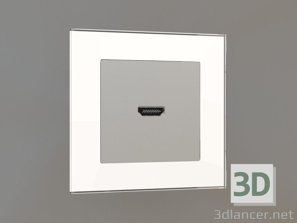 3D Modell HDMI-Buchse (silber) - Vorschau