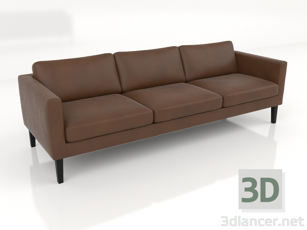 modèle 3D Canapé 4 places (pieds hauts, cuir) - preview