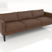 3d model 4-seater sofa (high legs, leather) - preview