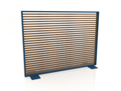 Divisória em madeira artificial e alumínio 150x110 (Teca, Azul cinza)