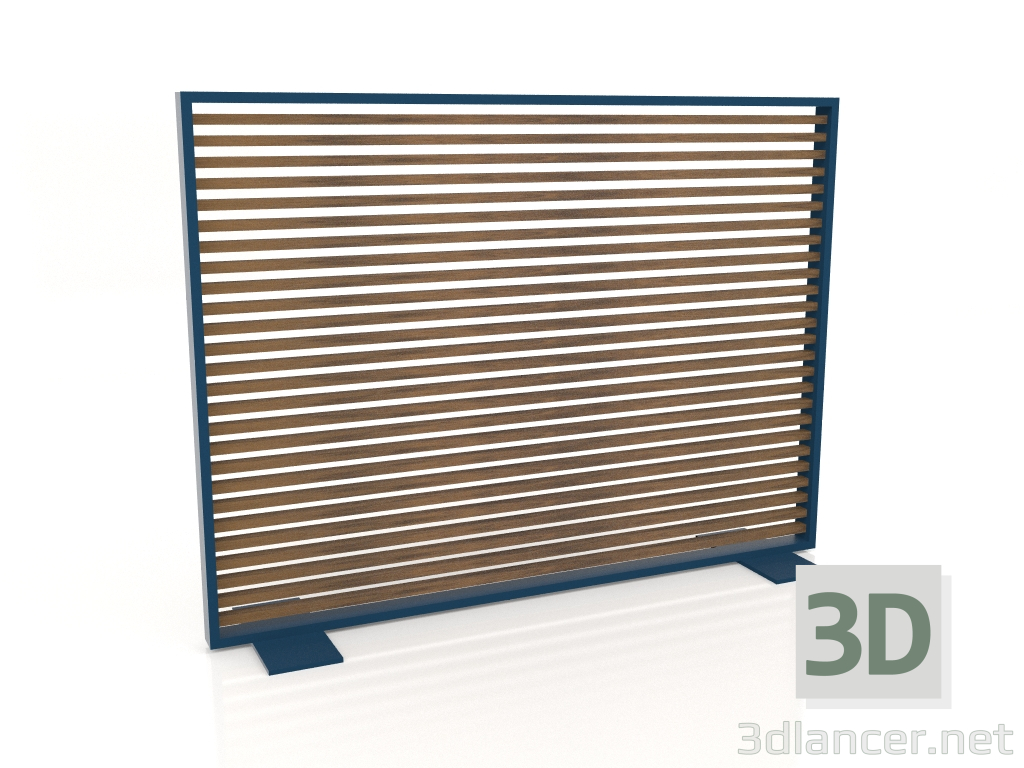 3D Modell Trennwand aus Kunstholz und Aluminium 150x110 (Teak, Graublau) - Vorschau