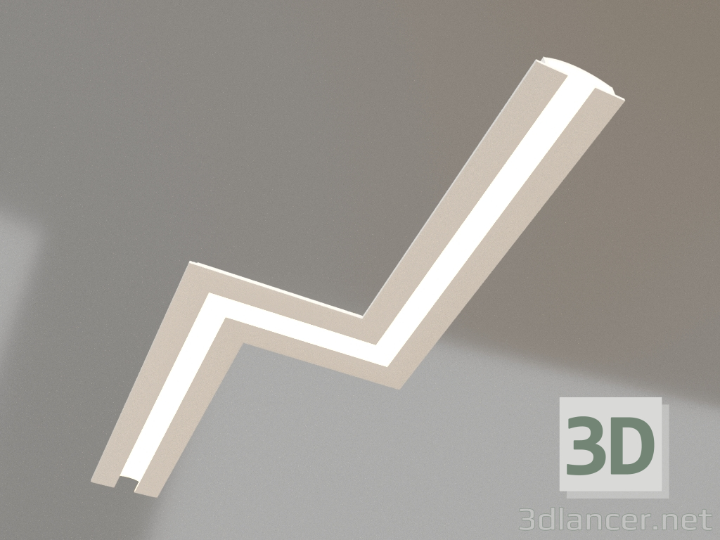 3d model Plafón de escayola empotrable LINE 010 1 (234x64) potencia lumínica 70 mm - vista previa