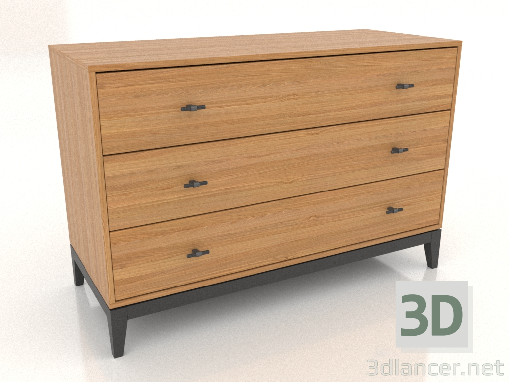 3D modeli Çekmeceli dolap 1200x500 mm (doğal meşe) - önizleme