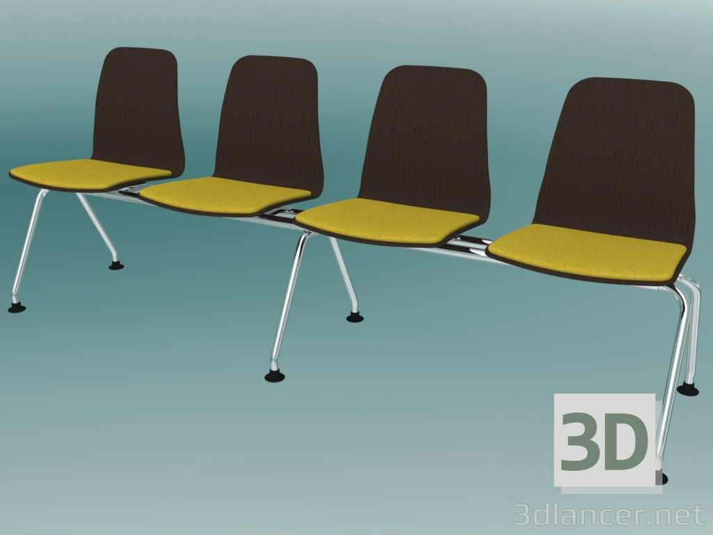 3d model Four-seater bench (K21L4) - preview
