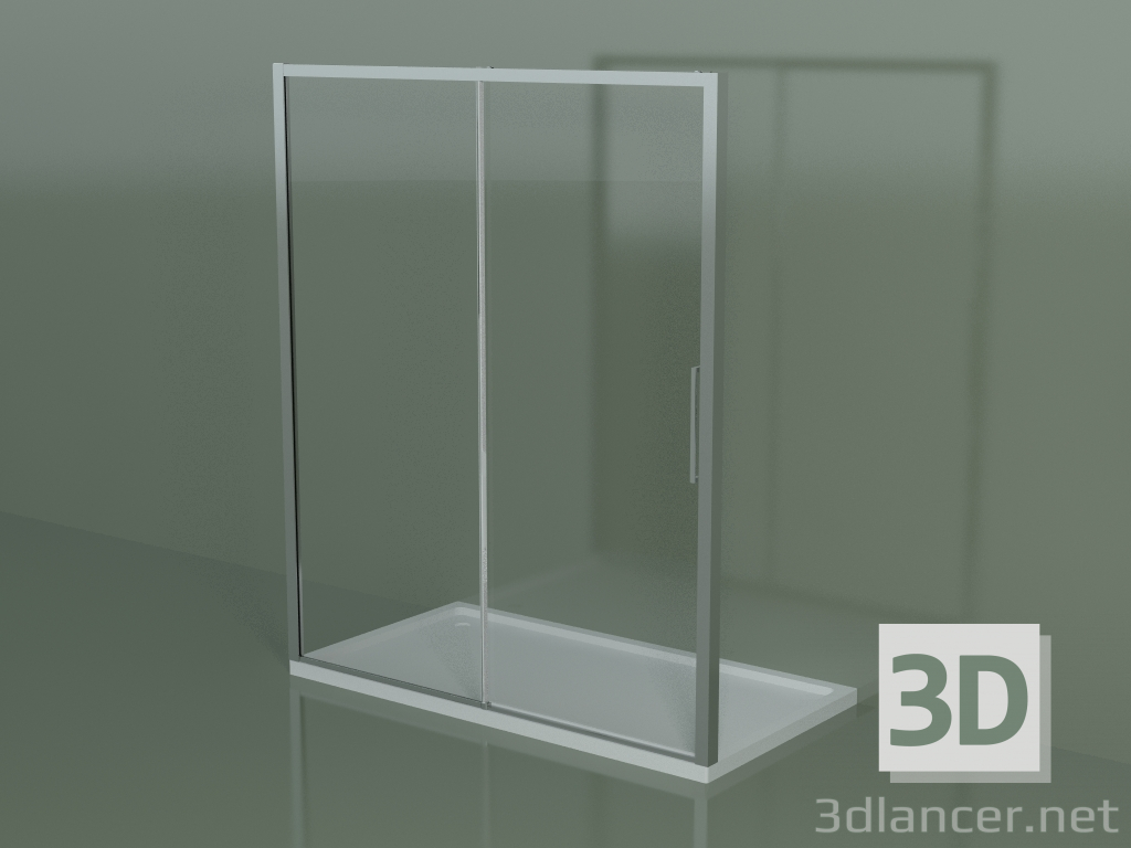 modello 3D Box doccia scorrevole ZN 170, per piatto doccia in nicchia - anteprima