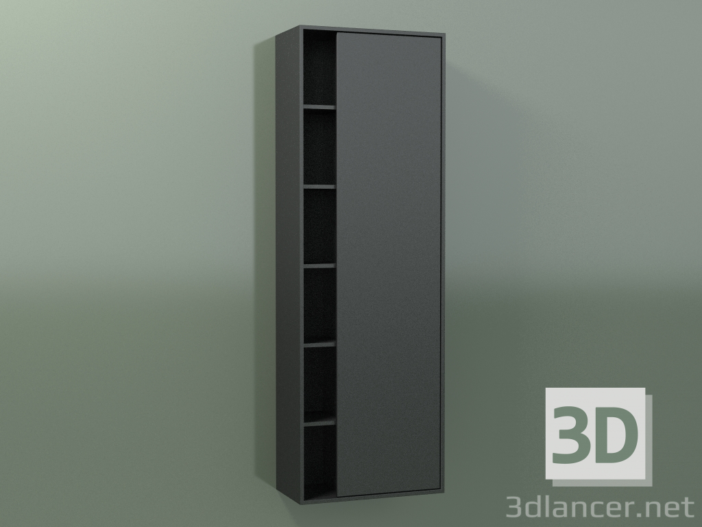 3D Modell Wandschrank mit 1 rechten Tür (8CUCECD01, Deep Nocturne C38, L 48, P 24, H 144 cm) - Vorschau
