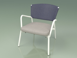 Крісло c м'яким сидінням 027 (Metal Milk, Batyline Blue)