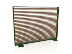 Partition made of artificial wood and aluminum 150x110 (Teak, Bottle green)