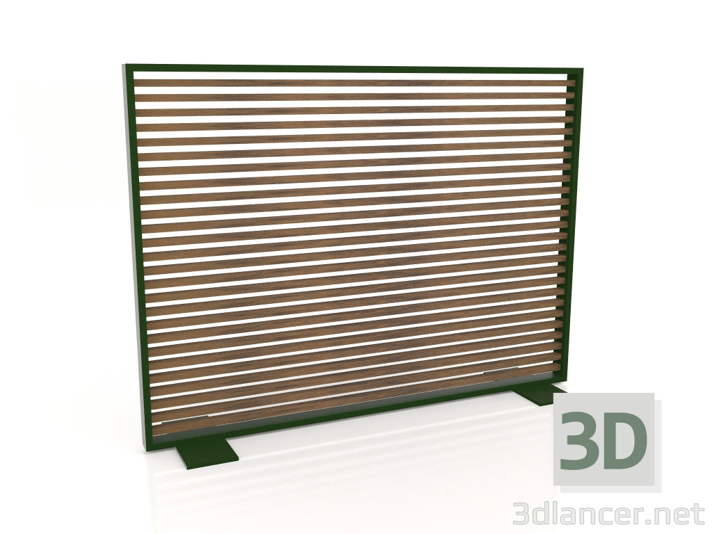 3D Modell Trennwand aus Kunstholz und Aluminium 150x110 (Teak, Flaschengrün) - Vorschau
