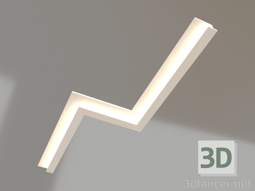 modello 3D Lampada da soffitto in gesso da incasso LINE 011 (158х52) - anteprima