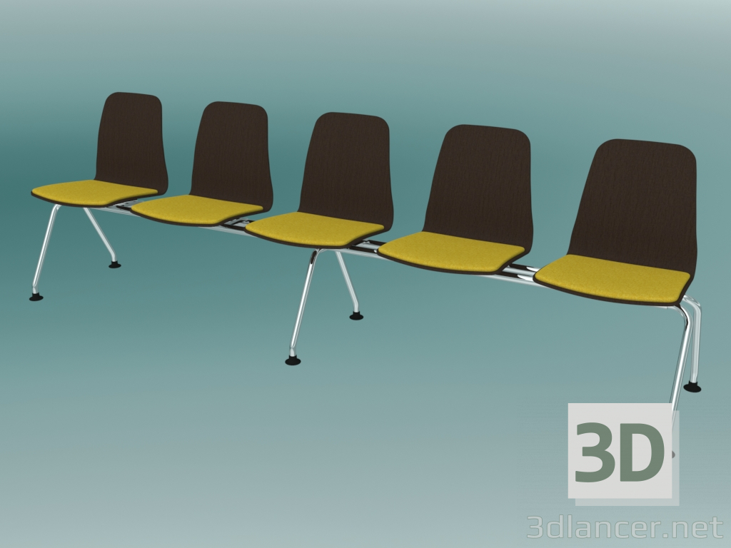 3d model Bench five-seater (K21L5) - preview