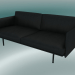 3d model Contorno del sofá doble (cuero negro refinado, negro) - vista previa