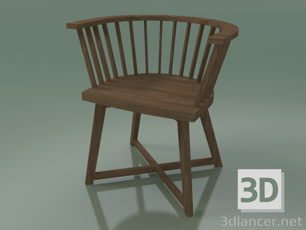 3d model Media silla redonda (24, natural) - vista previa