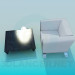 3d model Table with armchair - preview