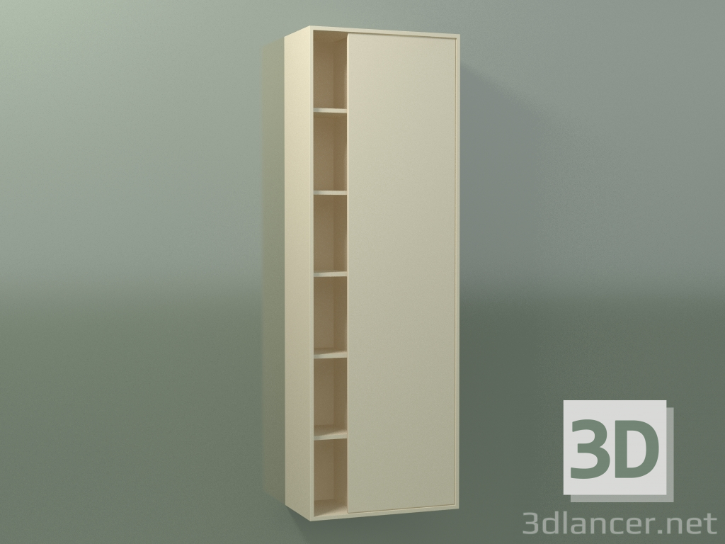 3D Modell Wandschrank mit 1 rechten Tür (8CUCECD01, Knochen C39, L 48, P 24, H 144 cm) - Vorschau