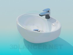 Small sink with mixer tap