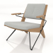 3d model Lounge chair with a metal frame (natural oak) - preview