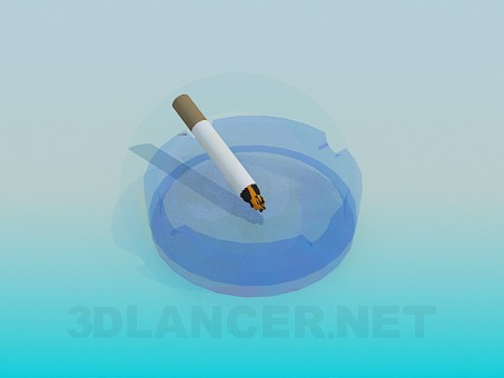 3d model Ashtray with cigarette - preview 3d model Ashtray with cigarette - preview