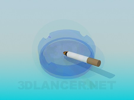 3d model Ashtray with cigarette - preview 3d model Ashtray with cigarette - preview