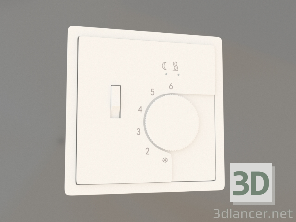 modello 3D Termostato per riscaldamento a pavimento (bianco opaco, DA14933) R98 - anteprima