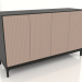 3D modeli TV sehpası FARGO frezelenmiş cepheli 1600x500x950 mm (bej, siyah meşe, seçenek 4) - önizleme